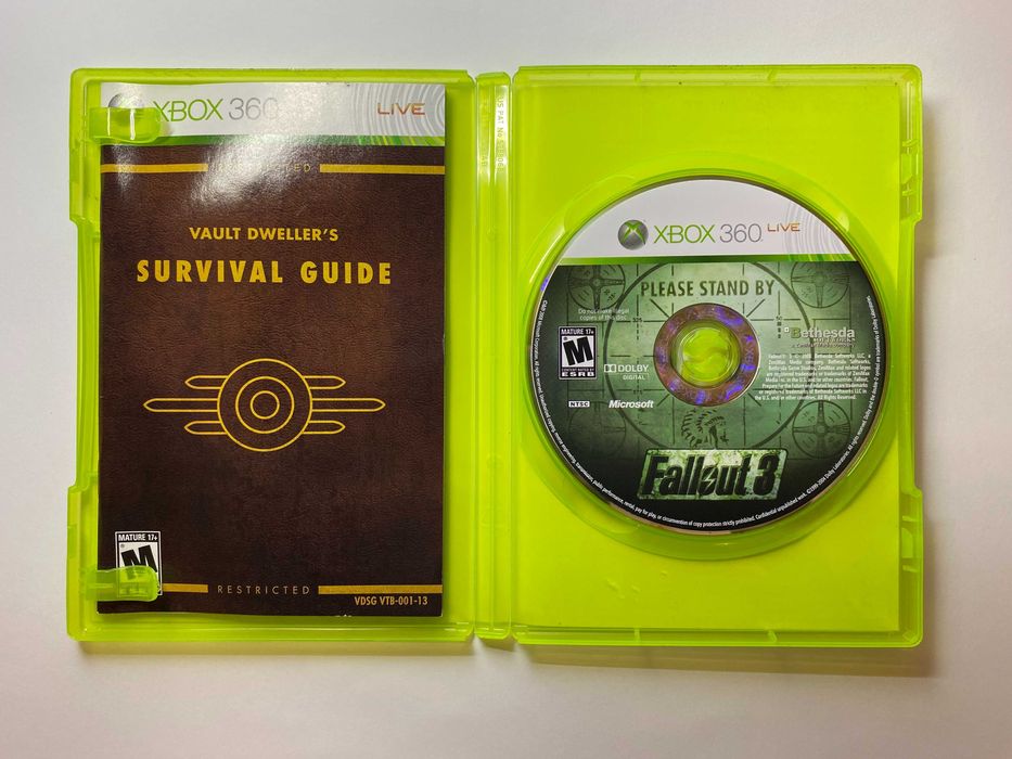 Американські видання Fallout 3 / Fallout New Vegas / Fallout 3 Game of The Year Edition — диски Xbox 360 та PC з мануалами