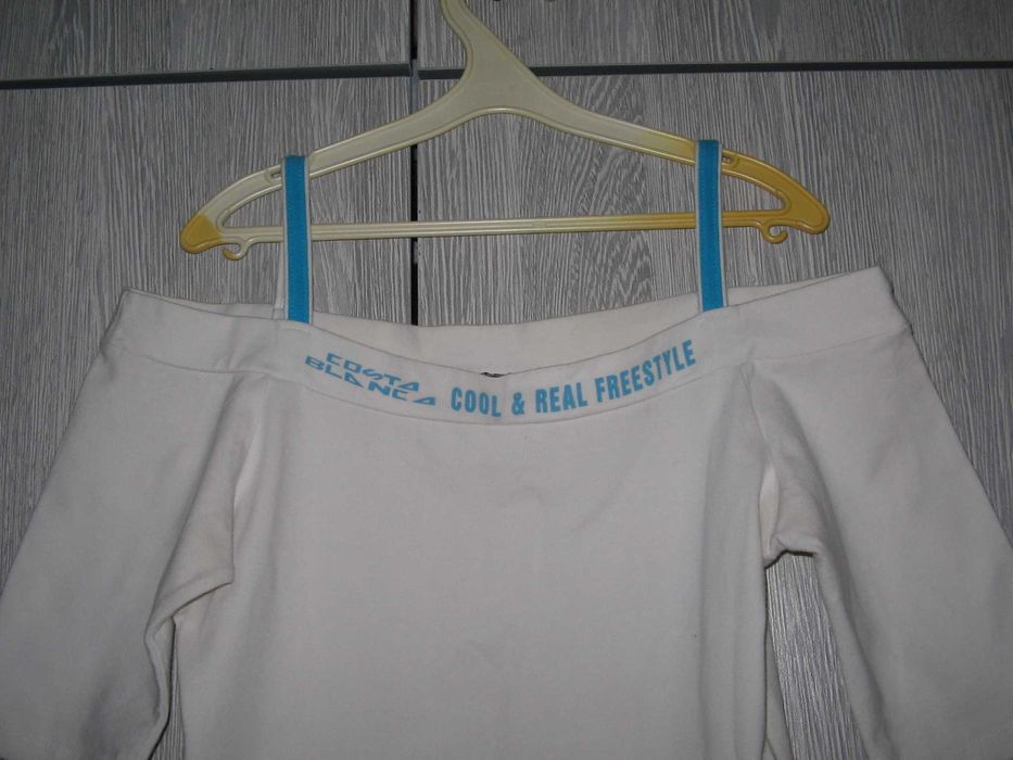 Футболка белая с бирюзовыми брителями Costa Blanca