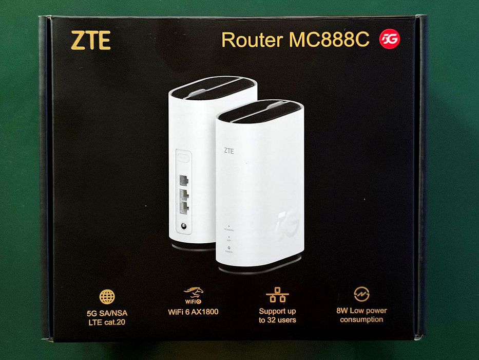 Router ZTE MC888C (5G / Wi-Fi 6 AX1800) nowy, nie otwierane opakowanie, zaplombowany, na gwarancji