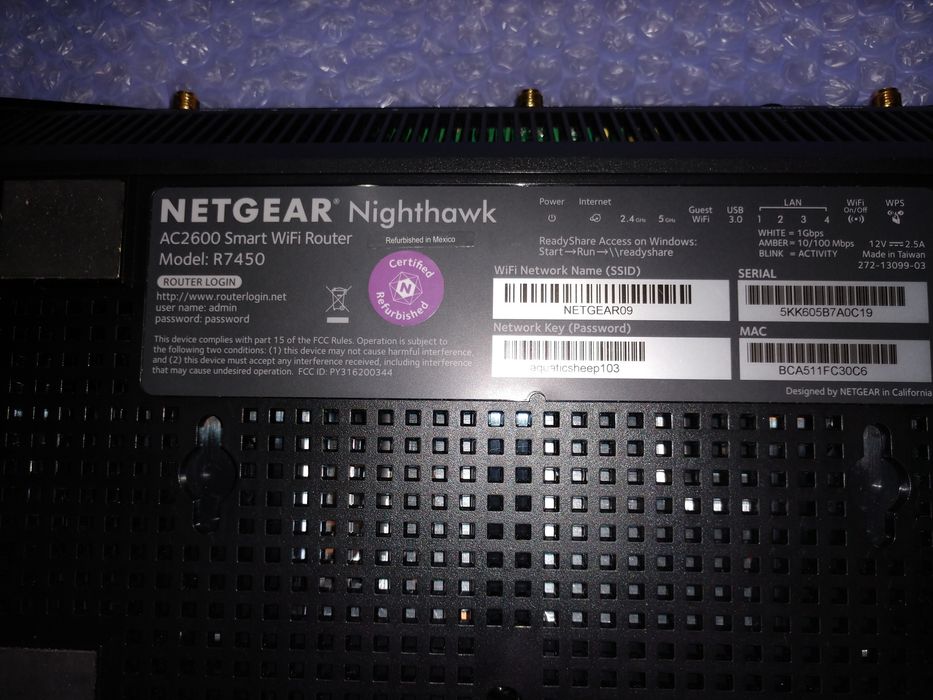 Netgear Nighthawk AC2600 Smart WiFi Router Model:R7450 Игровой Роутер