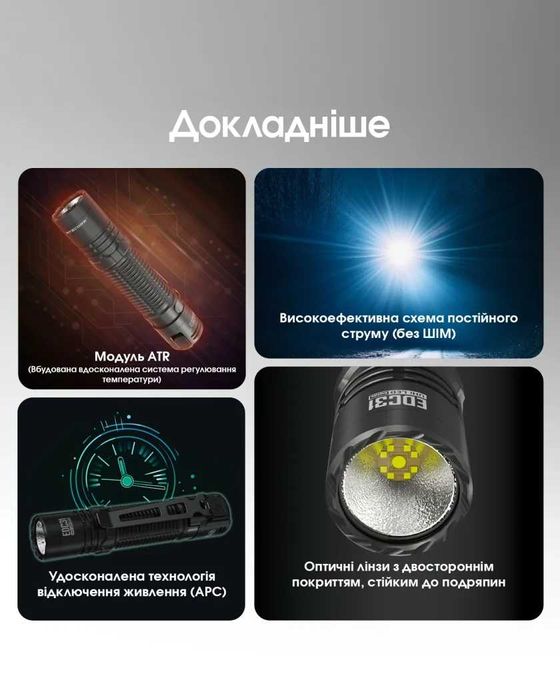 Nitecore EDC31 Ліхтар, 3500 Люмен, 380 Метрів | ОФ. ГАРАНТІЯ 2 РОКИ!