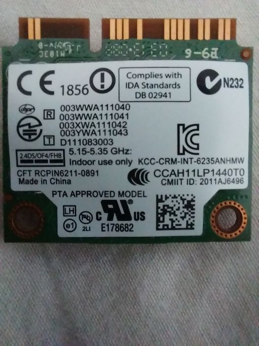Placa wi-fi intel Centrino Advanced-N 6235 (Mini PCle, com Bluetooth)