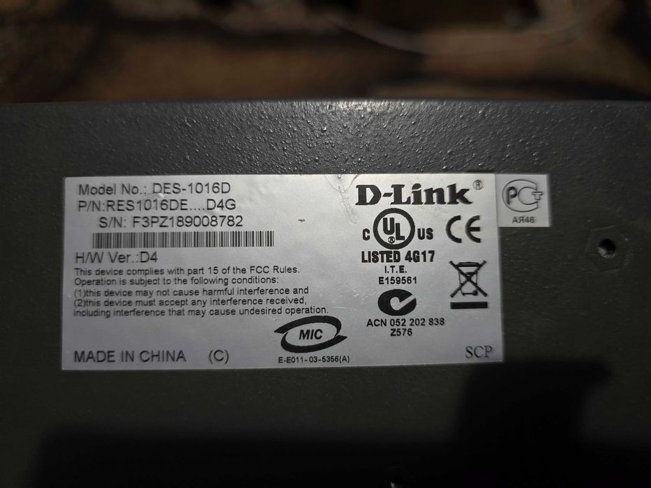 Продам коммутатор dlink des 1016d Б/у