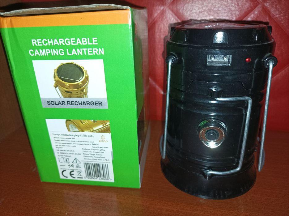 Лампа фонарь LED солнечная панель на аккумуляторе USB XF-5800T