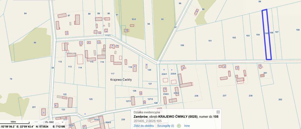 Działka Budowlana Krajewo Ćwikły