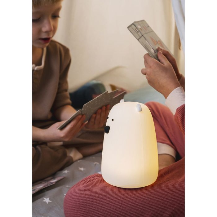 Miś Duży Lampka Silikonowa z Pilotem Niebieska - Rabbit & Friends