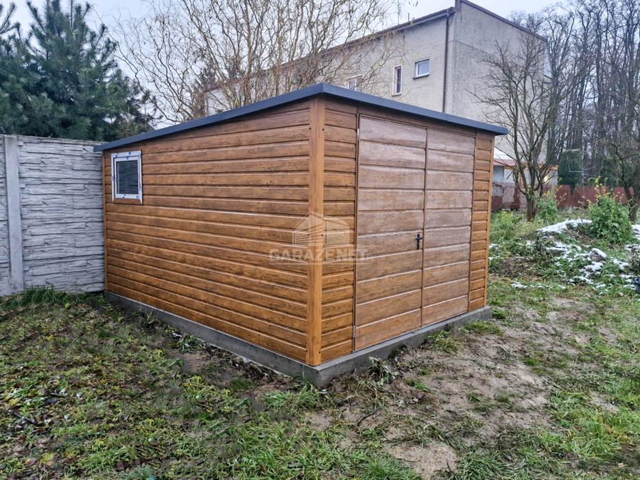 Schowek Domek Ogrodowy 3X4M Orzech Drewnopodobny Dach Spad W Tył Ts929