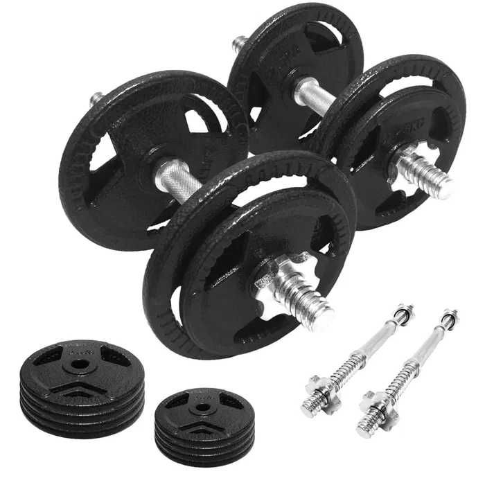 HANTLE ŻELIWNE 2x10kg gryf kierownica zestaw 20kg