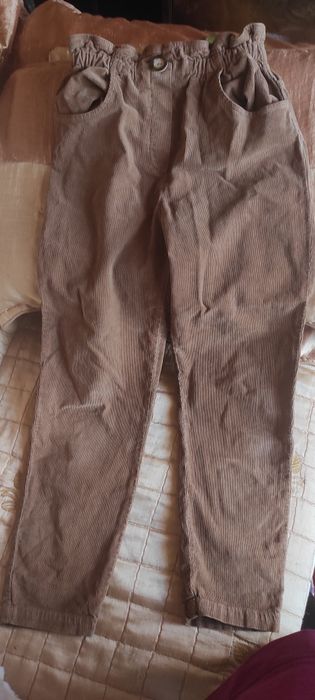 Spodnie sztruksowe brązowe dziewczęce Zara 11/12