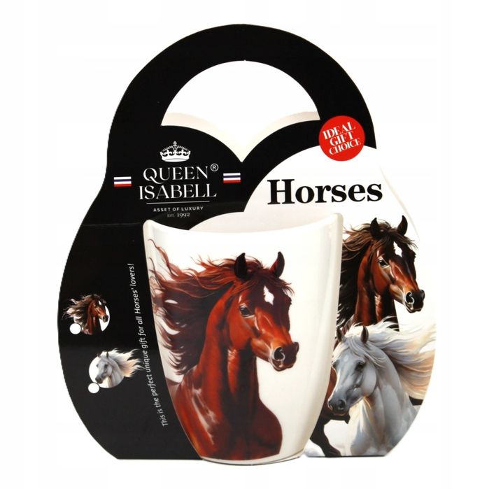 cudowny kubek porcelana kostna arabski koń queen isabell 350ml.