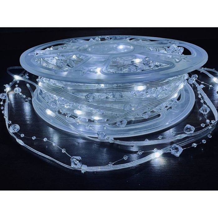 Гірлянда Капля Роси з перлами 400 лед білий і теплий колір 50м Новинка