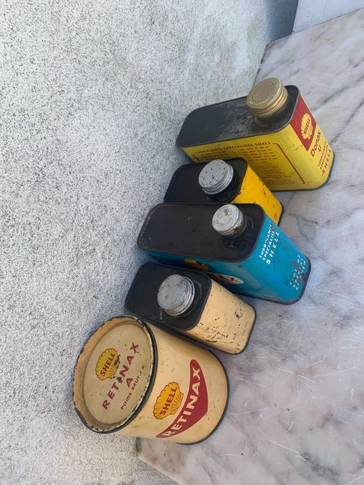 latas shell vintage automobilia