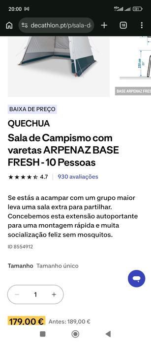 Tenda campismo Decathlon