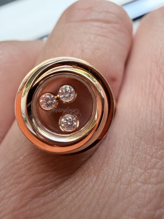 Золотой шикарный набор Chopard серьги кольцо