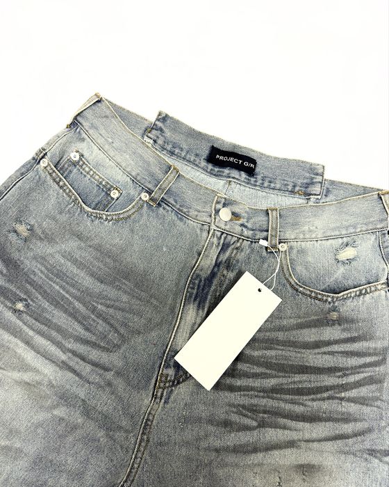 Шорти PROJECT G/R shorts project g/r baggy oversized dirty джинсові шорти світлі M-L
