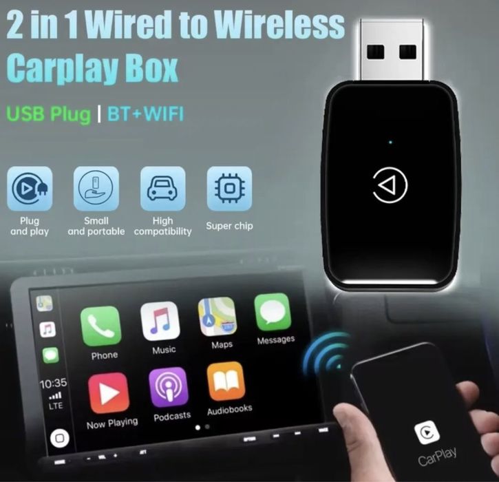 Pen apple carplay e aindroid auto sem fios