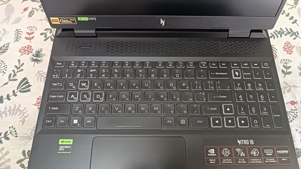 Acer Nitro 16 /Ryzen 9 8945HS /RTX 4060 /16GB /512GB /16” WQXGA 165Hz