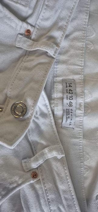 Biale damskie jeansy 42 elastyczne primark