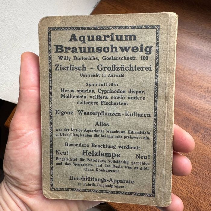 Kalendarz kieszonkowy dla miłośników akwarystyki 1922 rok