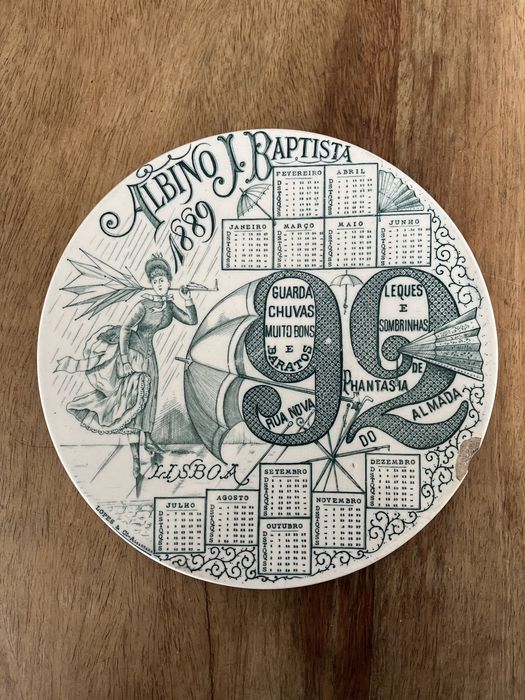 Prato publicitario alberto j. Baptista fabrica de alcantara