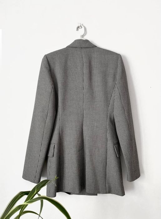 dwurzędowa marynarka Zara nowa z metkami krata czerń biel szary