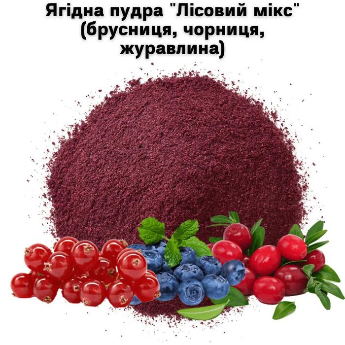 Ягодная пудра "Лесной микс" (брусника, черника, клюква) 1 кг