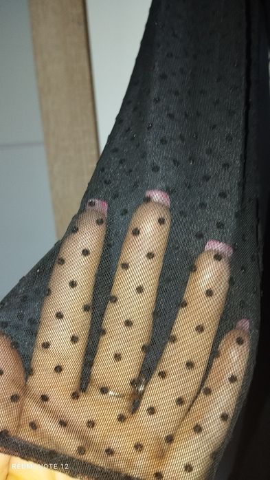 Sukienka czarna w kropeczki Magnes M komunia chrzest wesele