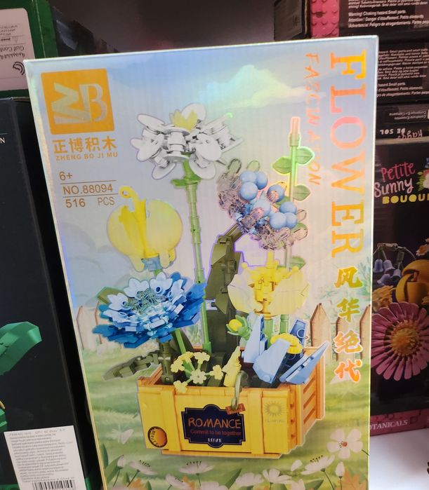 Klocki Konstrukcyjne Kwiaty w Skrzynce – Bukiet Flowers 516 Elementów DIY