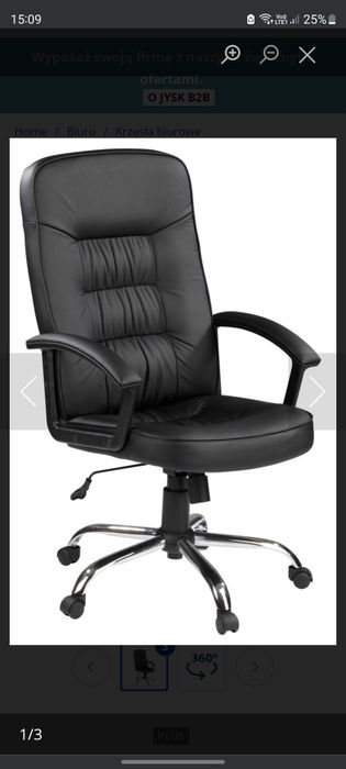 Krzesło biurowe SKODSBORG na kółkach imitacja skóra