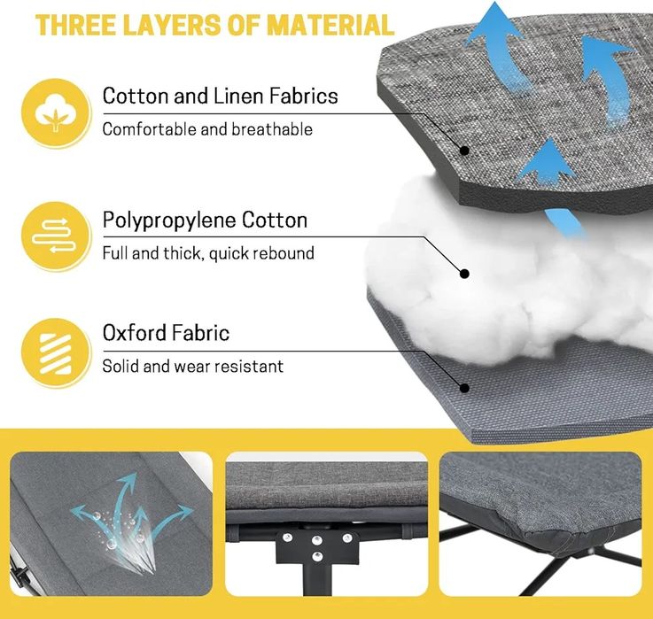 Łóżko polowe kempingowe składane