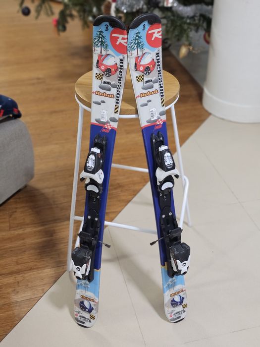 Narty dziecięce 100cm Rossignoll, przygotowane do sezonu.