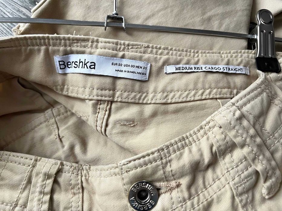 BERSHKA spodnie Cargo kieszenie bojówki 32/XXS  r 150-160cm
