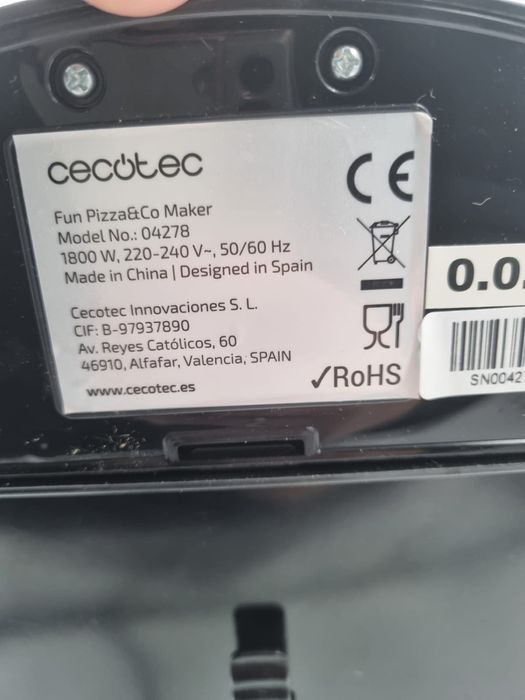 Cecotec elektryczny piecyk do pizzy, nalesników