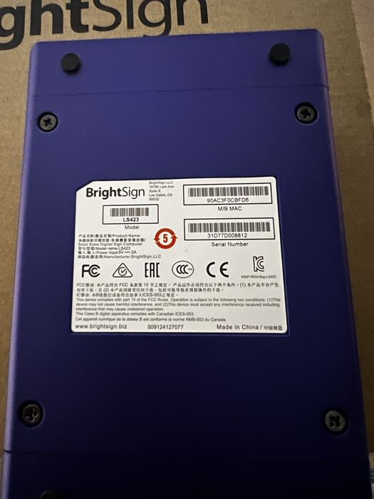 BrightSign LS3 Odtwarzacz multimedialny