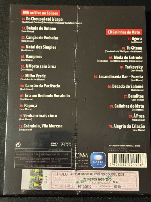 José Afonso - Ao Vivo No Coliseu (Ed. Especial Limitada DVD+CD) [Novo]