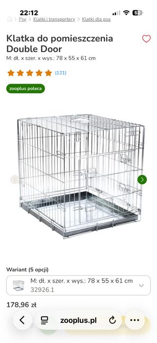 Klatka dla psa 78 x 55 x 61