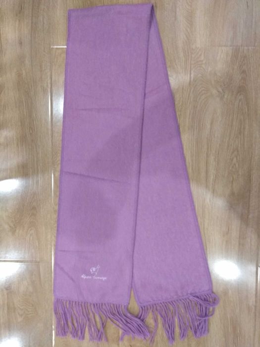 теплые мягкие шарфы Альпака Alpaca Camargo сиреневый и голубой