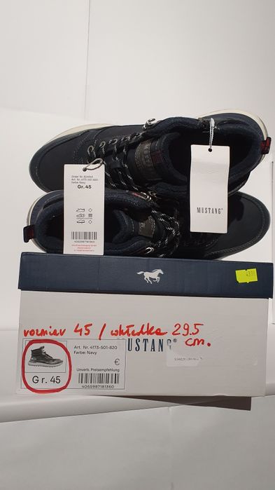 Buty nowe męskie ocieplane marki Mustang w rozmiarze 45