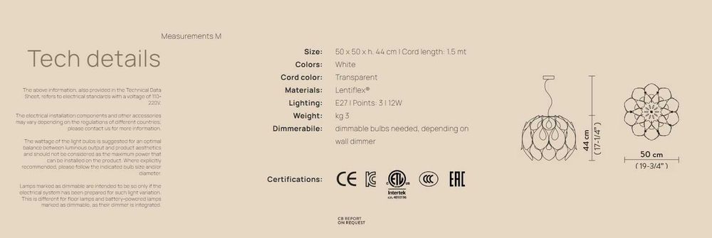 SLAMP - candeeiro suspenso FLORA silver