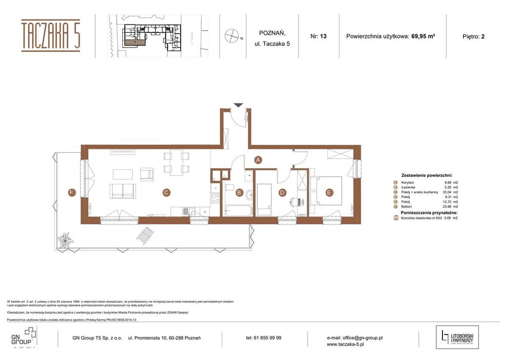 Taczaka 5 | apartament 3-pok. | 13