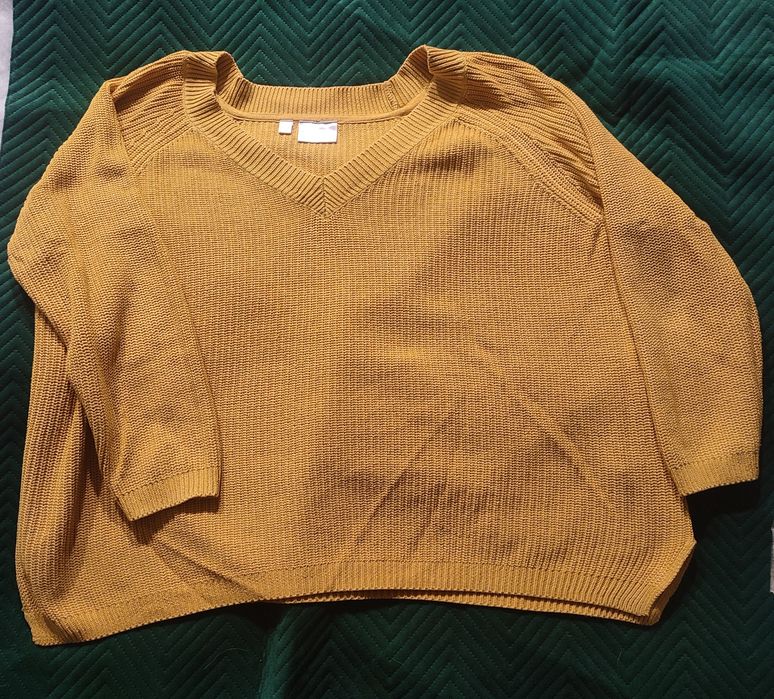 Sweter sweterek BPC collection musztardowy żółty 50 oversize Bonprix