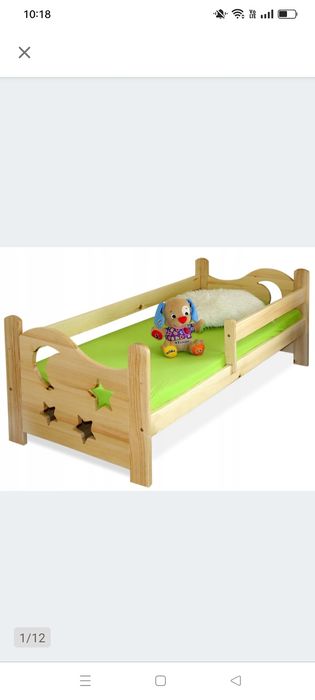 Łóżko dziecięce drewniane sosna 160/80 z materacem