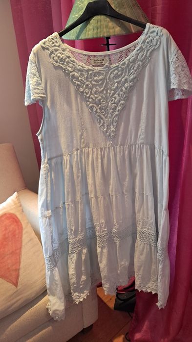 Vestido Natura 3L azul claro, satisfatório