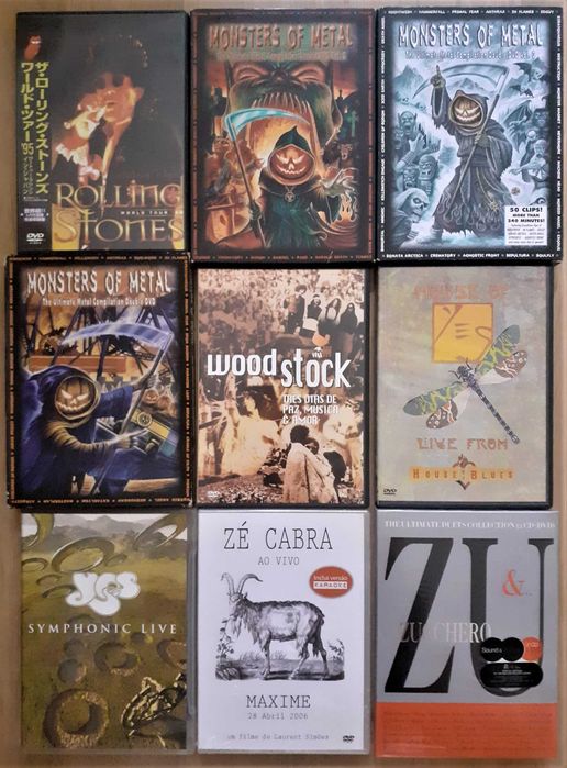 72 DVDs - Concertos - Grande Coleção - Raros - MUITO BOM ESTADO