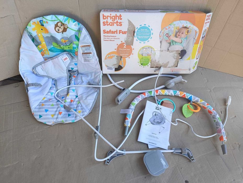 Bright Starts Safari Fun Bujaczek leżaczek wibracje nowy powystawowy