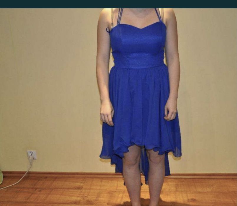 Sukienka studniowka niebieska s