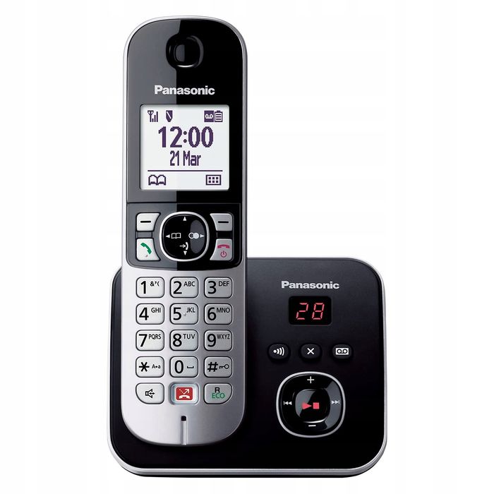 uszkodzony panasonic kx-tg6861gb telefon bezprzewodowy dect sekretarka clip