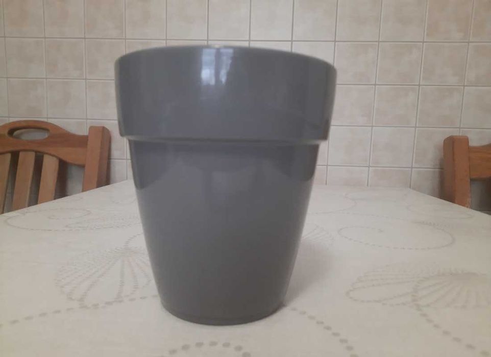 Doniczka, osłonka ceramiczna - szara