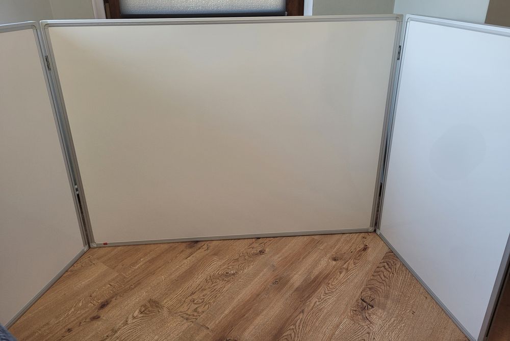 Tablica tryptyk szkolna 120x90cm (240x90cm) biała suchościeralna