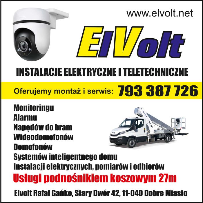 Usługi elektryczne , monitoring , alarm , płyta indukcyjna , serwis